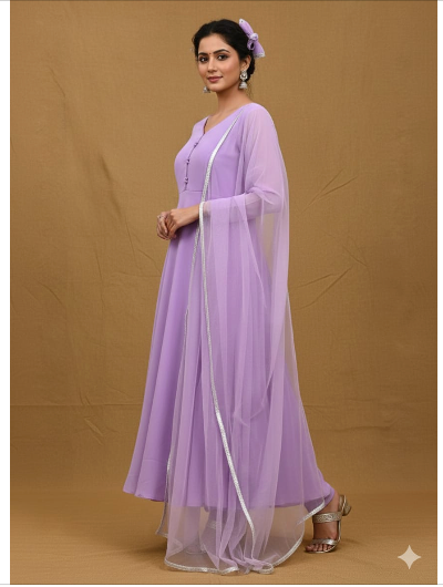 Lilac Lavender Anarkali Salwar Set