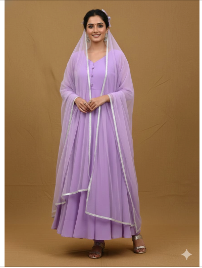Lilac Lavender Anarkali Salwar Set