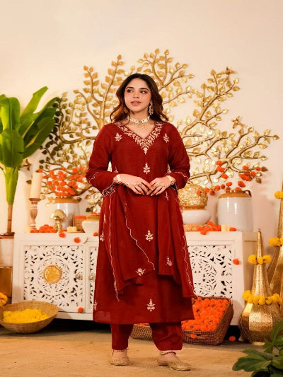 Navy Blue Cotton Salwar kameez Kurti Palazzo Set