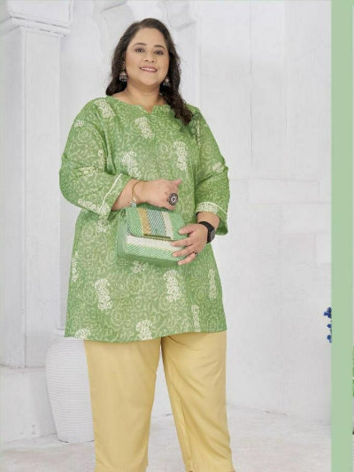 PINK PLUS SIZE COTTON TOP KURTI 2