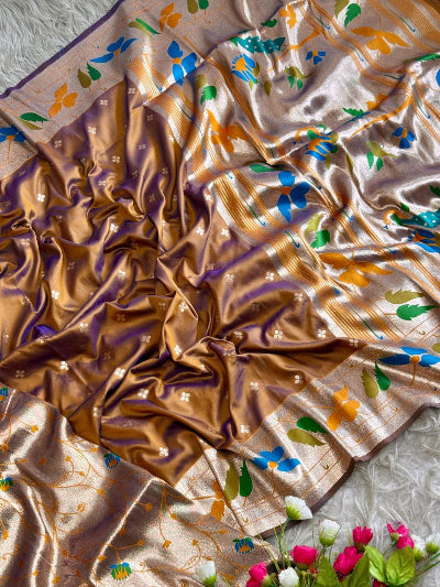 Paithani silk Indian Wedding Sari with Unstitched Blouse2