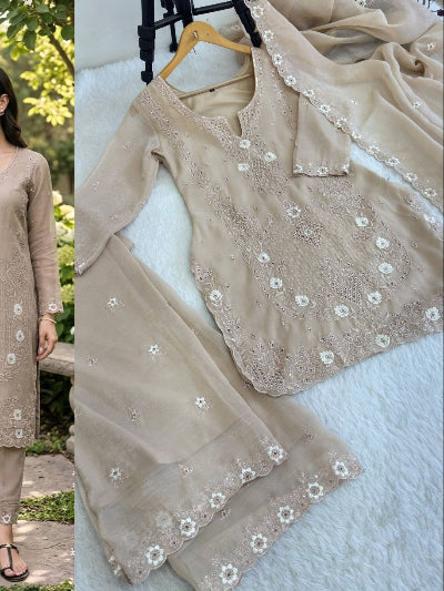 Pastel Art Silk Embroidery Petite Salwar Suit1