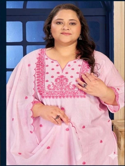 Plus size jamdani cotton embroidery salwar suit 5