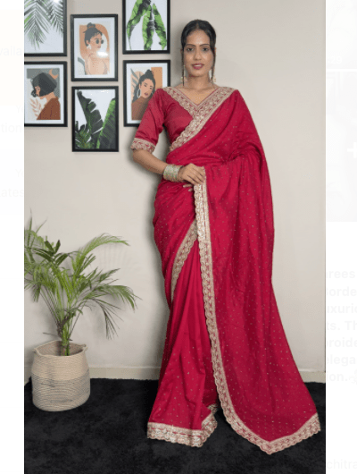 1 Min Silk Readymade Wedding Sari - BONYHUBSAREE