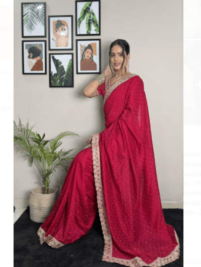 1 Min Silk Readymade Wedding Sari - BONYHUBSAREE