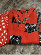 Red Cotton Elephant Straight Salwar Suit Set - BONYHUBSALWAR KAMEEZ