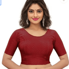 Design Maroon lycra nonpadded stretchable readymade blouse - BONYHUBblouses