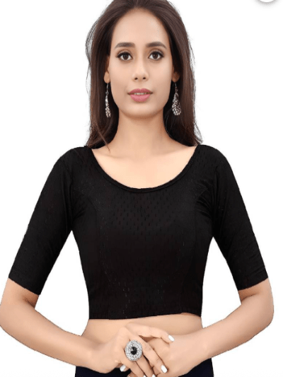 Design Black lycra nonpadded stretchable readymade blouse - BONYHUBblouses
