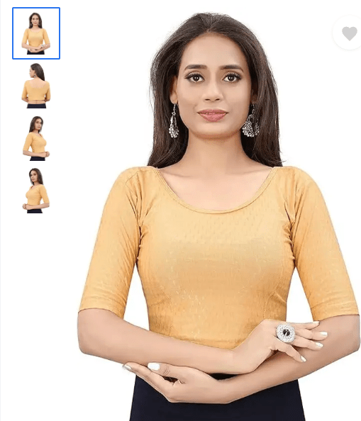 Design Chiku Beige lycra nonpadded stretchable readymade blouse - BONYHUBblouses