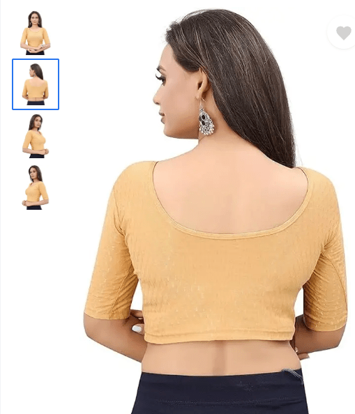 Design Chiku Beige lycra nonpadded stretchable readymade blouse - BONYHUBblouses