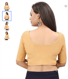 Design Chiku Beige lycra nonpadded stretchable readymade blouse - BONYHUBblouses