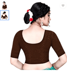 Design Coffee lycra nonpadded stretchable readymade blouse - BONYHUBblouses
