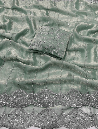 Silk Diamond Starry Sari Partywear - BONYHUBSAREE