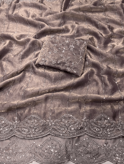 Silk Diamond Starry Sari Partywear - BONYHUBSAREE