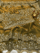 Gold Silk Sari Free Stitched Blouse - BONYHUBSAREE