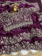 Burgandy Silk Sari Free Stitched Blouse - BONYHUBSAREE