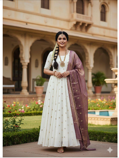 Designer Gown Anarkali Dupatta Qty2 pcs