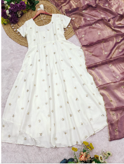 Designer Gown Anarkali Dupatta Qty2 pcs