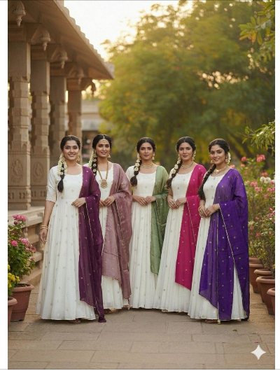 Designer Gown Anarkali Dupatta Qty2 pcs