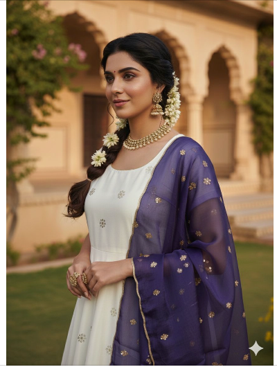 Designer Gown Anarkali Dupatta Qty2 pcs