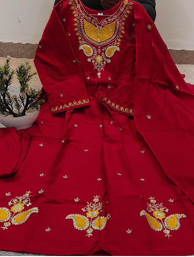 Aleya Cotton Embroidery Anarkali Suit