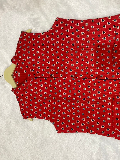 Red Winter Cotton Quilted Warm Jacket