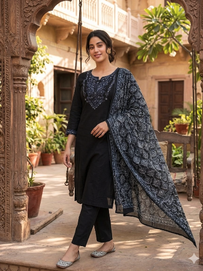Cotton Printed Salwar Kameez Kurti Pant Set