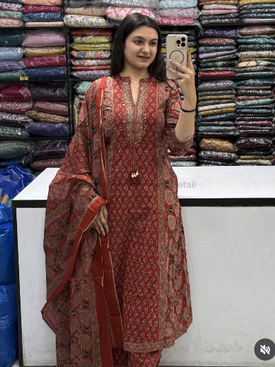 Jaipur Cotton Anarkali Salwar Suit Women