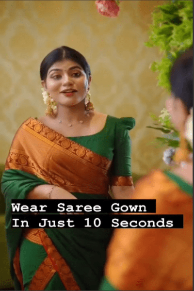 10 Second Saree Ethnic Gown Stitched with Pallu - BONYHUBSAREE