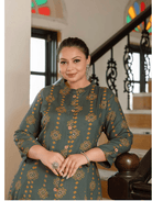 Plus size Green Front Slit Princess Kurti UK Next Day - BONYHUBSALWAR KAMEEZ