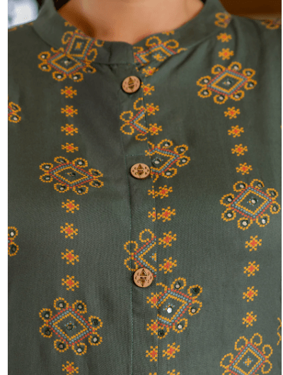 Plus size Green Front Slit Princess Kurti UK Next Day - BONYHUBSALWAR KAMEEZ