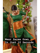 10 Second Saree Ethnic Gown Stitched with Pallu - BONYHUBSAREE