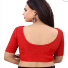 Design Red lycra nonpadded stretchable readymade blouse - BONYHUBblouses