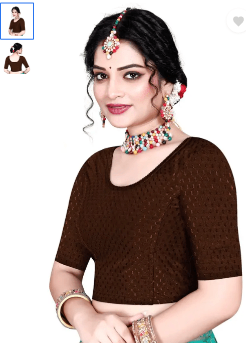 Design Coffee lycra nonpadded stretchable readymade blouse - BONYHUBblouses