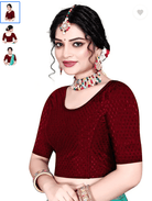 Design Burgandy lycra nonpadded stretchable readymade blouse - BONYHUBblouses