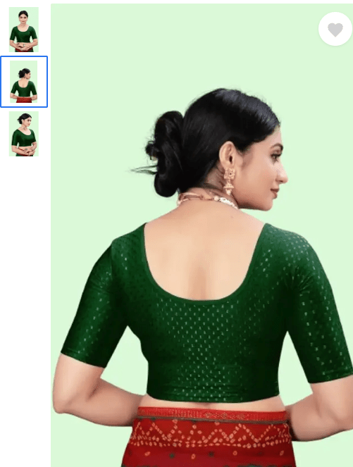 Design Green lycra nonpadded stretchable readymade blouse - BONYHUBblouses