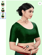 Design Green lycra nonpadded stretchable readymade blouse - BONYHUBblouses