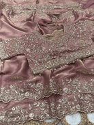 BlushPink Silk Sari Free Stitched Blouse - BONYHUBSAREE
