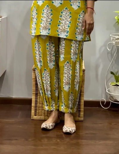 Green Butta Cotton Afghani Co - Ord Set Of 2 UK Next Day - BONYHUBSALWAR KAMEEZ