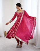Magenta Georgette Embroidery Work Anarkali Suit - BONYHUBSALWAR KAMEEZ