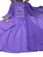 Purple Mal Cotton Embroidery 3 Piece Suit - BONYHUBSALWAR KAMEEZ