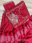 Red Cotton Embroidery Long Anarkali Suit - BONYHUBSALWAR KAMEEZ