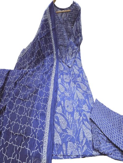 Lavender Cotton Hand Work Detailing Kurti Suit Set - BONYHUBSALWAR KAMEEZ