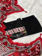 Black Pure Cotton Neck Embroidery Kurti Suit Set - BONYHUBSALWAR KAMEEZ