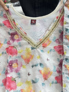 Beautiful White Printed pure Shifli linen Straight Suit Set - BONYHUBSALWAR KAMEEZ