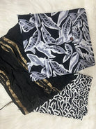 Black Printed Halter Neck Straight Suit Set - BONYHUBSALWAR KAMEEZ