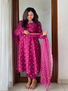 Elegant Pink Printed Cotton Straight Suit Set - BONYHUBSALWAR KAMEEZ