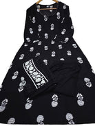 Beautiful Black Cotton printed Straight Suit Set - BONYHUBSALWAR KAMEEZ