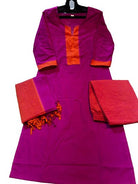 Magenta Pink South Cotton Silk Straight Suit Set - BONYHUBSALWAR KAMEEZ