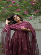 Stylish Burgandy Cotton Straight Suit Set - BONYHUBSALWAR KAMEEZ